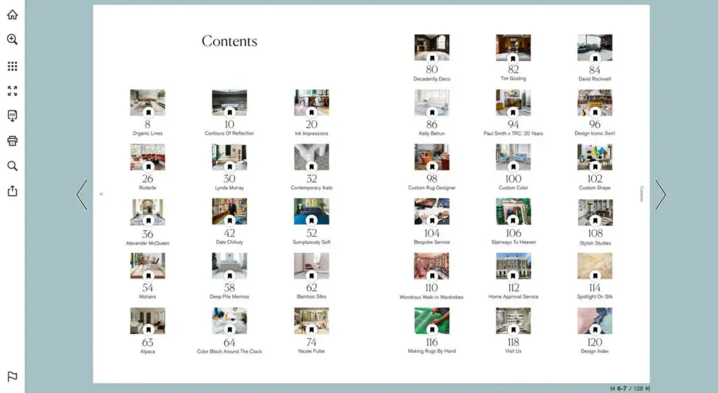 Five Examples of Online Catalogs for Home Furniture Brands 2 rug company online catalog contents Publitas