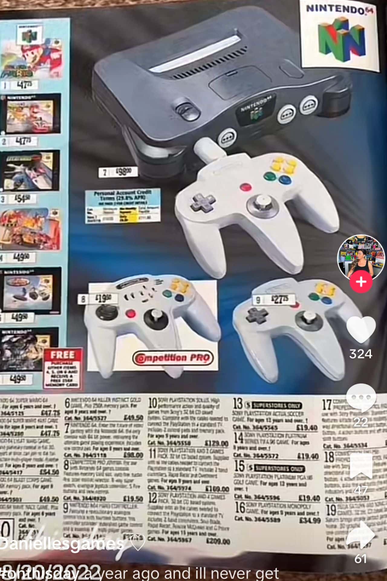 Reliving Childhood: A '90s Argos Print Catalog Sparks Nostalgia 3 A page of an Argos catalog from the 90s showing a Nintendo 64.