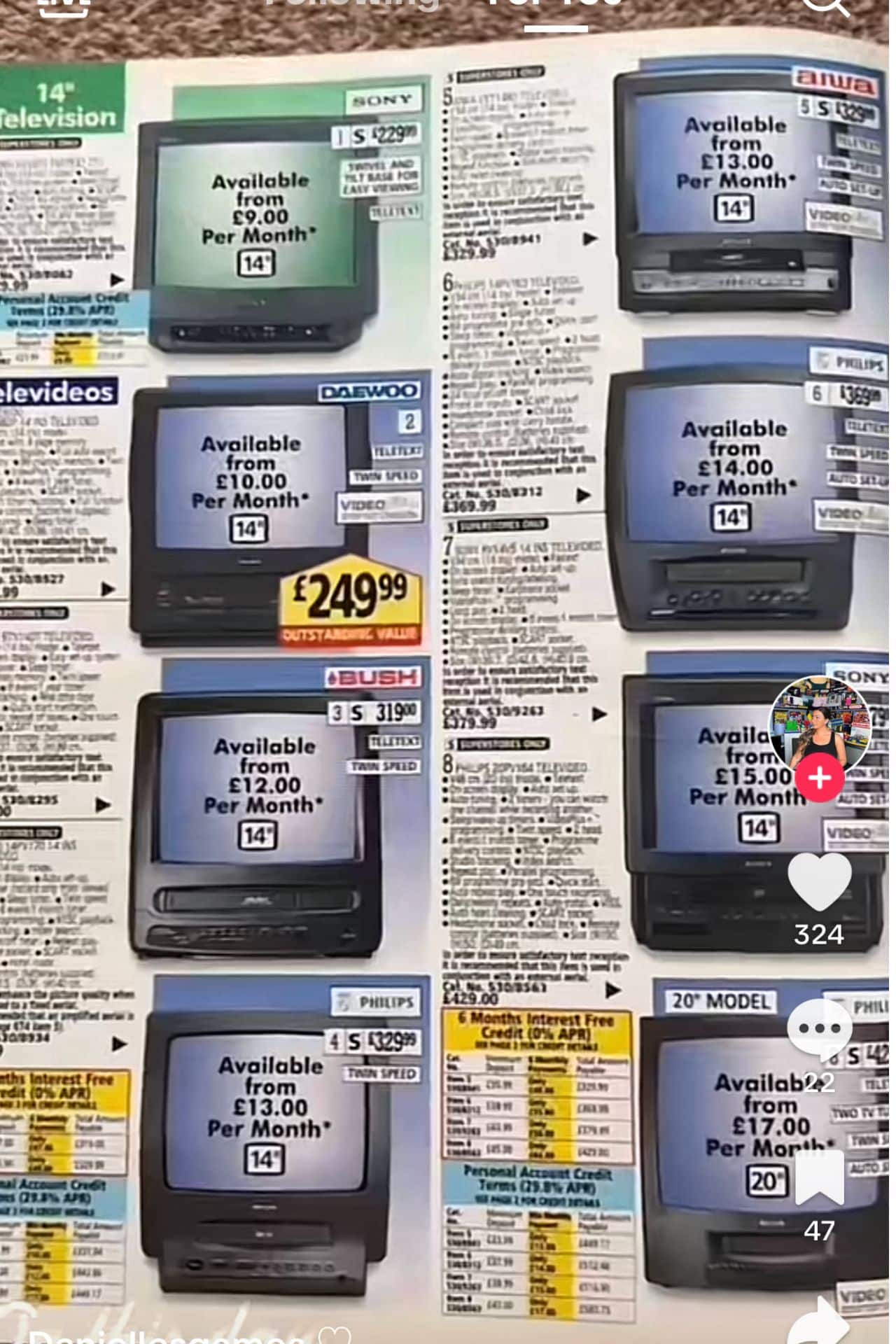 Reliving Childhood: A '90s Argos Print Catalog Sparks Nostalgia 1 A page of an Argos print catalog from the 90s showing old televisions.