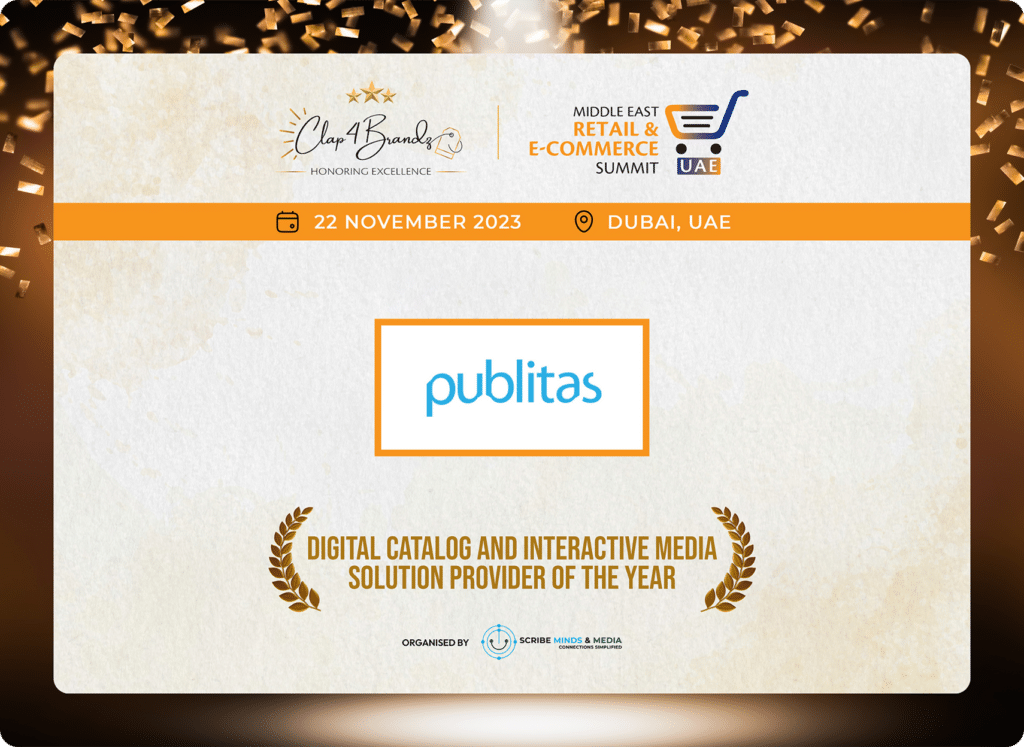Publitas Wins Digital Catalog Award at the Middle East Retail & E-commerce Summit 1 publitas award middle east retail ecommerce summit celebration Publitas