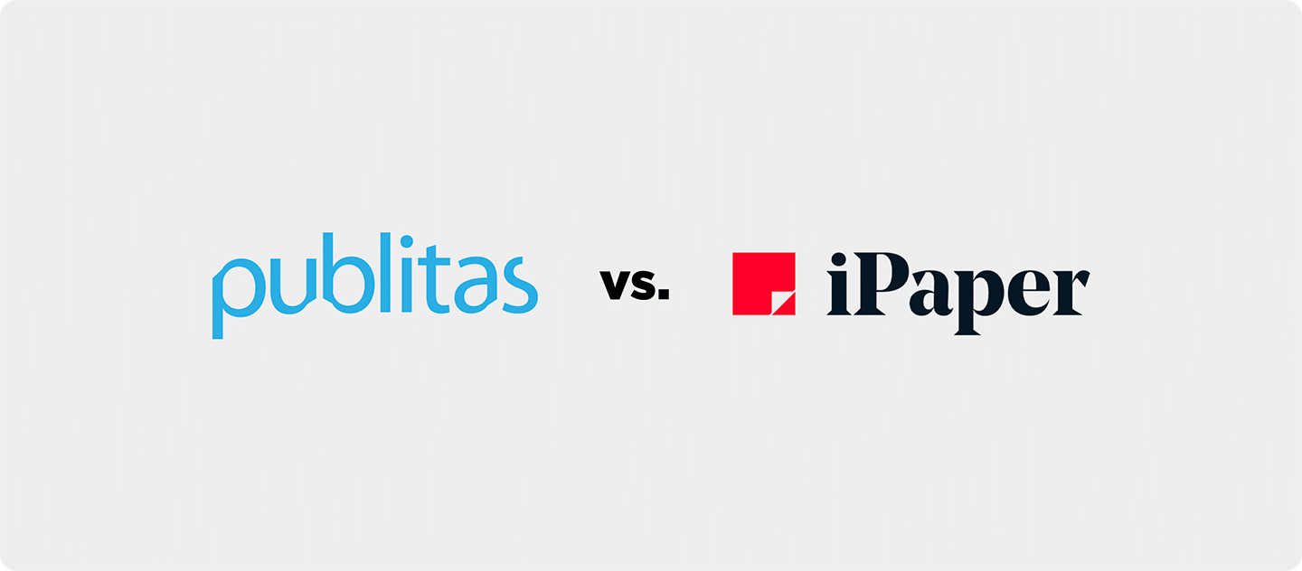 publitas-vs-ipaper Publitas logo vs. IPaper logo to indicate Publitas as iPaper alternative.