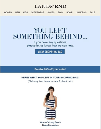 Navigating Cart Abandonment: Expert Insights to Beat The 70% Average 2 lands end email cart abandonment Publitas