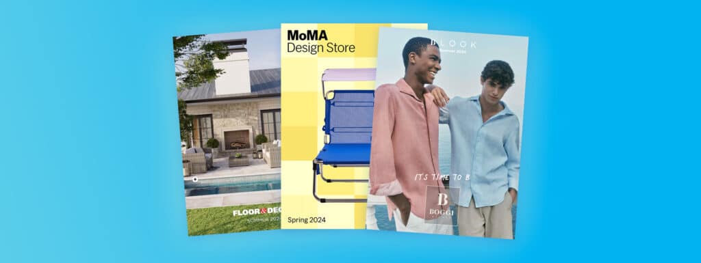 A collection of summer-themed digital catalog covers. Bright outside, yellow colors, and stylish summer fashion.