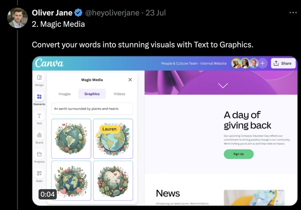 Canva Create Features: 10 Game-Changers you need to know 2 02 canva words to visuals text to graphic Publitas
