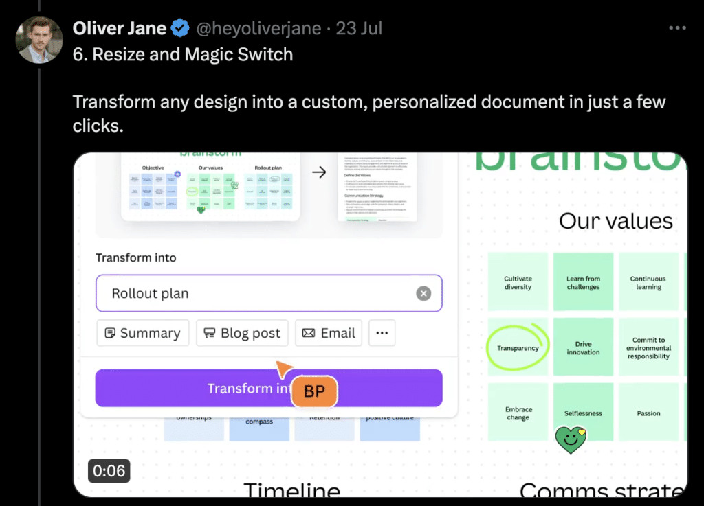Canva Create Features: 10 Game-Changers you need to know 6 06 canva transform design to personalized document Publitas