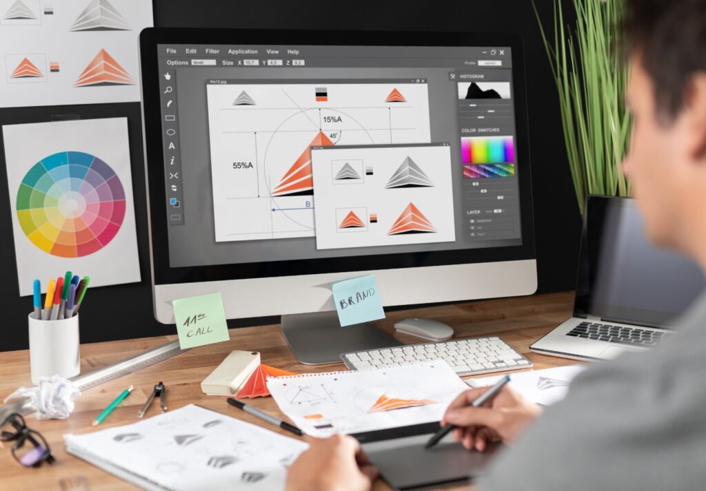 Tradition Comes At A Cost: Why Retailers Are Moving Toward Digital Strategies 3 A computer showing graphic design elements for digital strategies