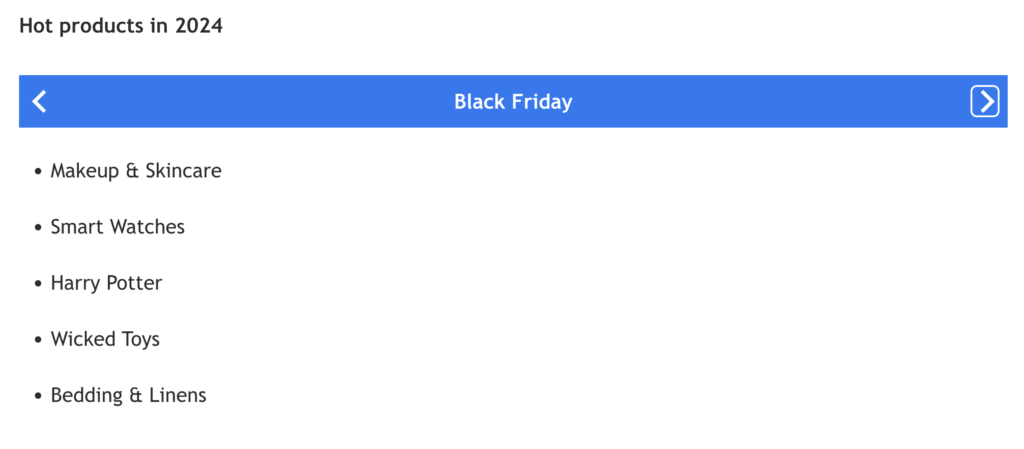 Black Friday Spending: Key Trends Shaping Holiday Shopping in 2024 5 The mage is a list of product types that were most popular to buy on black friday 2024