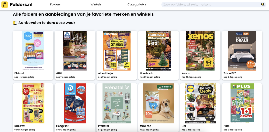 Black Friday Spending: Key Trends Shaping Holiday Shopping in 2024 2 An image showing digital catalogs on the folders.nl website