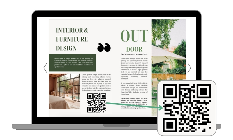 The $650 Billion Opportunity in Shoppable Digital Catalogs 3 The image shows an example of what digital catalogs on a laptop screen with a QR code