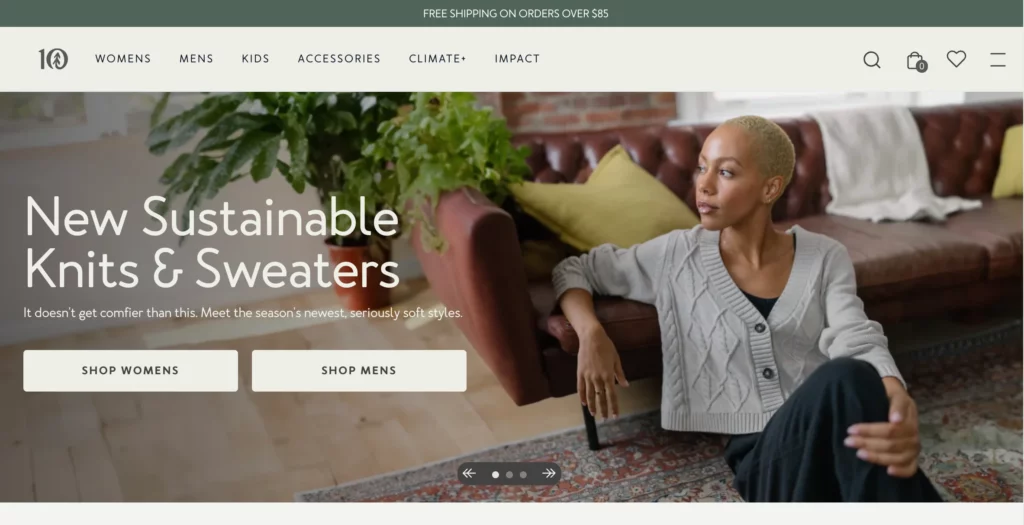 2025’s Top 7 Hottest Shopify Stores and How to Launch Your Own 2 Image shows the website of a shopify store selling sustainable products