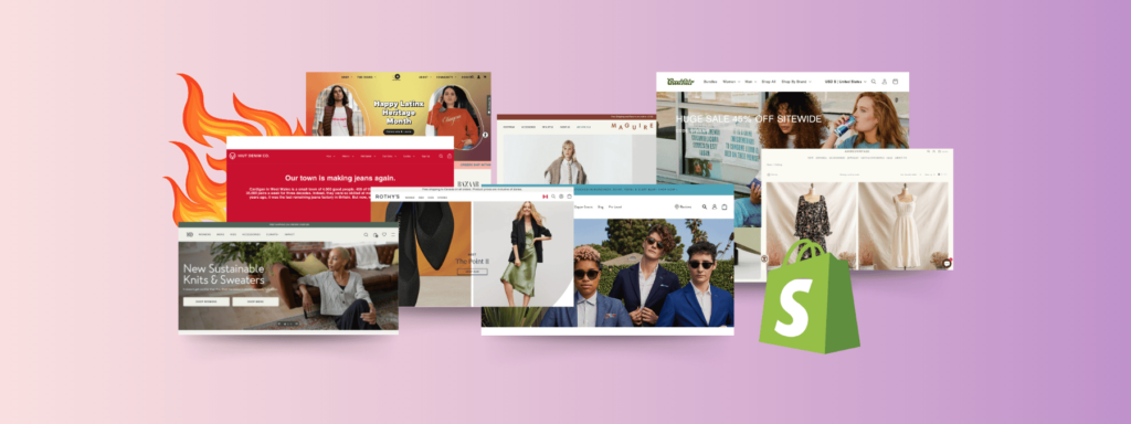 image shows a group of the top shopify stores of 2025