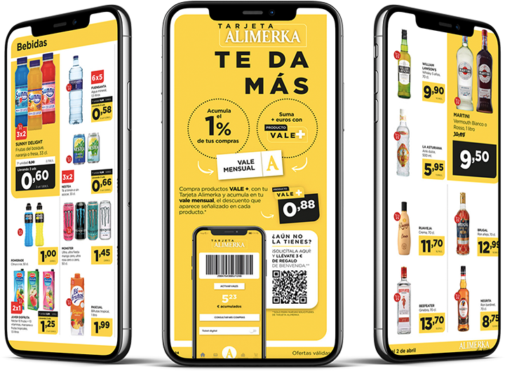 Digital Catalogs Enhance Alimerka’s Sustainable Retail Strategy 2 three pages from alimerka mobile catalog Publitas